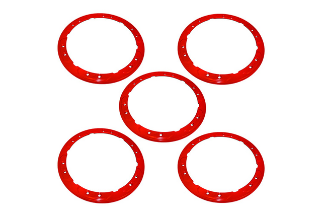M1021KBLR - : 2021-2023 Bronco Bead Lock Trim Ring Kit - Red for Ford Performance Image
