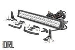 70646DRLA - : LED Light Kit | Bumper Mount | 20" Chrome Dual Row | Amber DRL | Fits Nissan Titan XD (16-24) for Rough Country Image