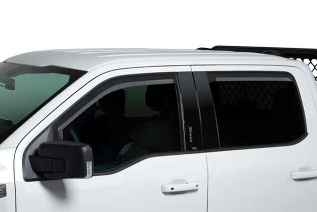 VML3Z18246D - : Side Window Deflectors - In-Channel Smoke, Reg Cab, By Putco for Ford: E-350 Super Duty, E-450 Super Duty, F-150, F-250 Super Duty, F-350 Super Duty, F-450 Super Duty, F-550 Super Duty Image