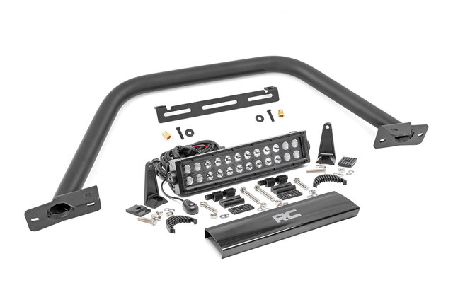 51118 - : Safari Bar | 12" LED Light Bar | Black | Dual Row | OE Modular Steel | Ford Bronco (21-25) for Rough Country Image