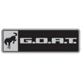 M1447GOAT - : Bronco/Bronco Sport G.O.A.T. Badge - Black/Chrome for Ford Performance Image