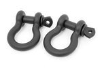 RS121 - : D Ring Shackles | Cast | 3/4" Pin | Pair | Black for Rough Country Image