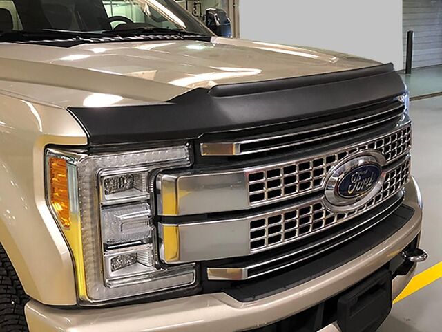 VKC3Z16C900A - : Hood Protector - Aeroskin - Black Textured for Ford: E-350 Super Duty, E-450 Super Duty, F-250 Super Duty, F-350 Super Duty, F-450 Super Duty, F-550 Super Duty Image