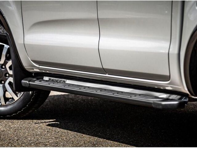 VKB3Z99279D36B - : Step Bar Filler Cover - Stainless Steel, For SuperCrew for Ford: Ranger Image