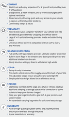 SUV Camping Tent, 4 Person - Napier - Ford (VAT4Z-99000C38-A)