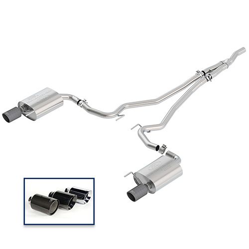 M5200M4TFA - : 2015-23 Mustang 2.3 Touring Exhaust System Manual Transmission- Carbon Fiber Tip for Ford Performance Image