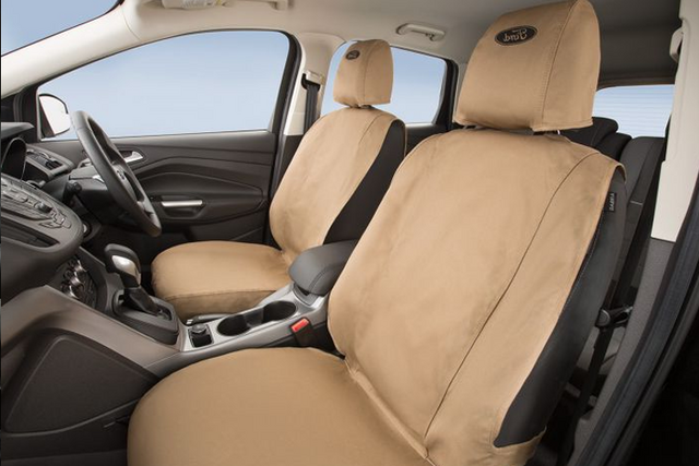 VML3Z15600D20A - : F150 - Front Row, Captain Chair Seat Covers - Taupe for Ford: E-350 Super Duty, E-450 Super Duty, F-150, F-250 Super Duty, F-350 Super Duty, F-450 Super Duty, F-550 Super Duty Image