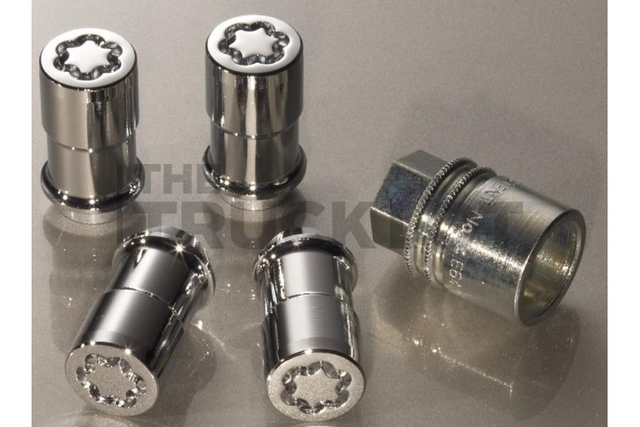 DM5Z1A043A - : Wheel Locks - Chrome Plated For Exposed Lugs for Ford: C-Max, EcoSport, Escape, Fusion, Police Responder Hybrid, SSV Plug-In Hybrid | Lincoln: Corsair, MKZ Image