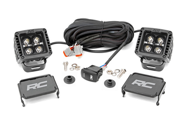 71049 - : LED Light Kit | Ditch Mount | 2" Black Pair | Amber DRL | Ford Bronco (21-25) for Rough Country Image