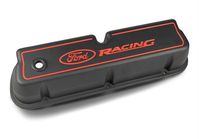 302003 - : FORD RACING LOGO DIE-CAST VALVE COVERS BLACK for Ford Performance Image