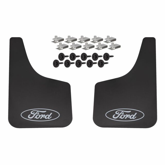 FL3Z16A550C - Body: 2005-2014 Ford Flat Black Splash Guard PAIR with Ford Logo for Ford Image