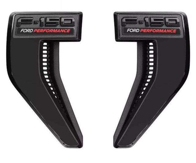 M1447FPVENT - : 2021-2024 F-150 Gloss Black Fender Emblem Badge Vents - Pair for Ford Image