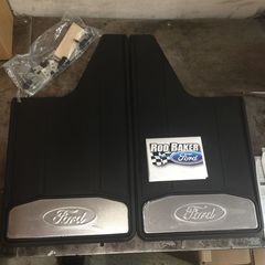 CL3Z16A550R - Exterior: 11-14 F-150 11-17  F-250 F-350 F450 Ford Rear Splash Guards Mud Flaps Stainless Inserts for Ford Image