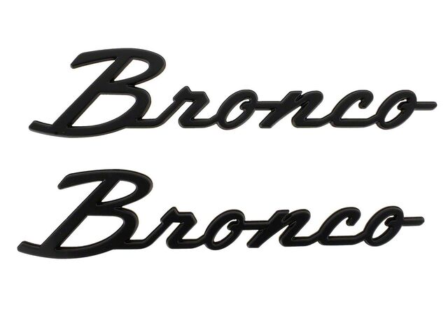 M1447BSMB - : 2021-2024 Ford Bronco Classic Matte Black Fender Bronco Script Lettering Kit for Ford Image