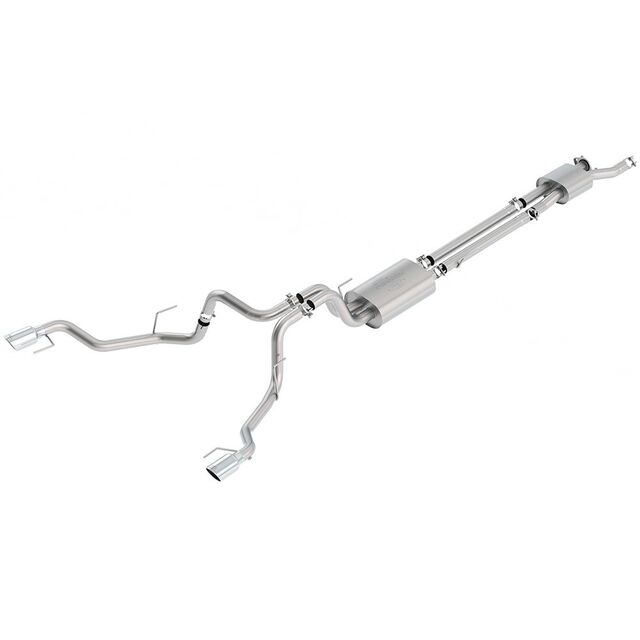 M5200F15RSC - : 2017-2020 F-150 RAPTOR 3.5L CAT BACK SPORT EXHAUST SYSTEM - CHROME TIPS for Ford Performance Image
