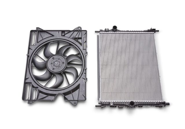 M8005DH - : 2024+ Mustang Dark Horse Radiator w/ Fan for Ford Performance Image