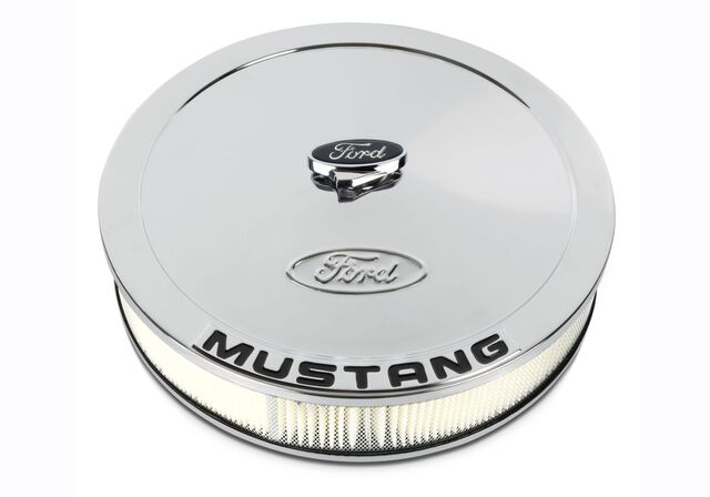 302361 - : AIR CLEANER KIT: CHROME, FORD MUSTANG EMBLEM for Ford Performance Image
