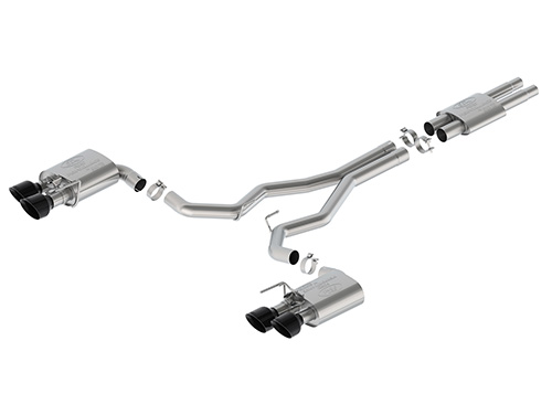 M5200DHS - : 2024-2025 MUSTANG DARK HORSE 5.0L SPORT ACTIVE CAT-BACK - BLACK TIP for Ford Performance Image