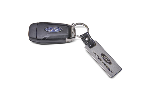 M1800FP - : FORD PERFORMANCE CARBON FIBER &amp; STAINLESS STEEL KEYCHAIN for Ford Performance Image
