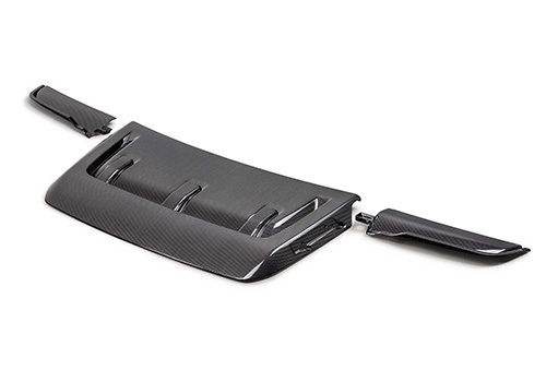 M16628FG - : 2021-2025 F-150 RAPTOR CARBON FIBER HOOD VENT &amp; TRIM - GLOSS for Ford Performance Image