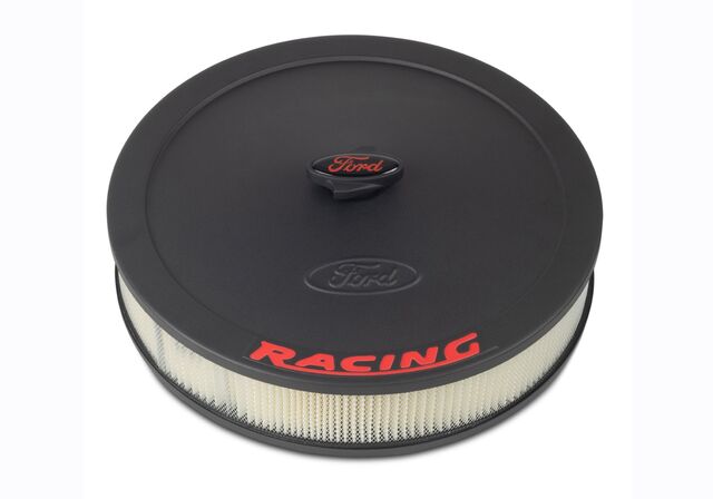 302352 - : AIR CLEANER KIT: BLACK CRINKLE FINISH, RED FORD RACING EMBLEM for Ford Performance Image