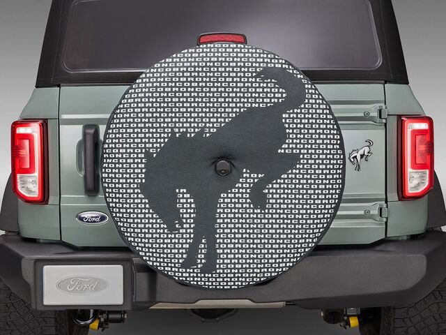 R2DZ9945026H - : 2021+ Bronco Bucking Bronco Logo 35" Spare Wheel Tire Cover for Ford: Bronco Image