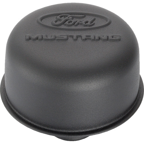 302221 - : FORD MUSTANG LOGO AIR BREATHER CAP: BLACK CRINKLE FINISH for Ford Performance Image