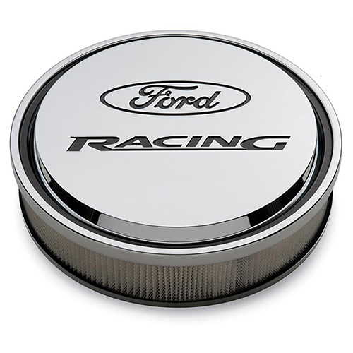 302384 - : "FORD RACING" SLANT EDGE AIR CLEANER CHROME for Ford Performance Image