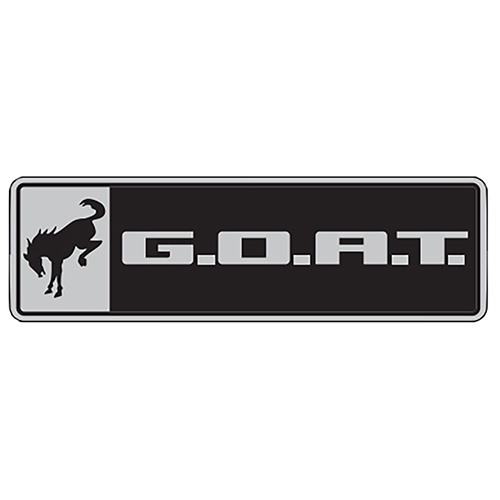M1447GOAT - : BRONCO/BRONCO SPORT G.O.A.T. BADGE - BLACK/CHROME for Ford Performance Image
