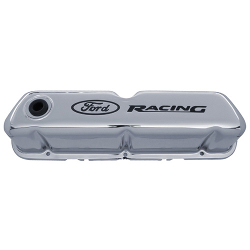 302071 - : FORD RACING LOGO STAMPED STEEL VALVE COVERS CHROME for Ford Performance Image