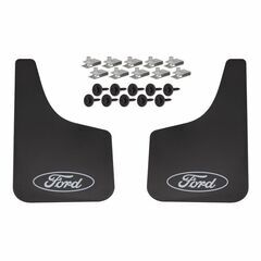FL3Z16A550C - : 2005-2014 Ford Flat Black Splash Guard PAIR with Ford Logo for Ford Image