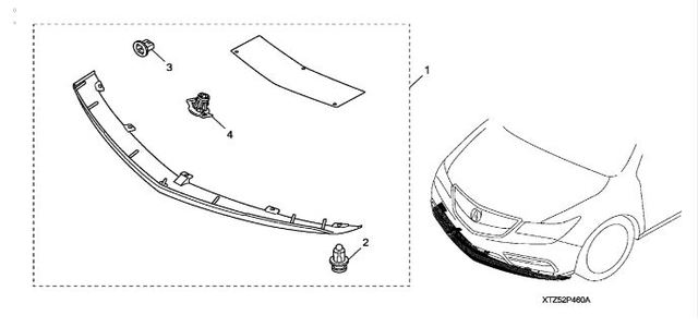 8P46TZ5200A - Exterior: Sport Bumper Trim - Front for Acura: MDX Image