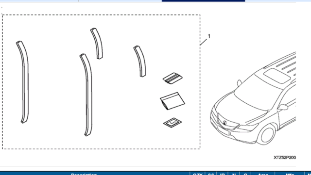 8P20TZ5201A - Exterior: Door Edge Film for Acura: MDX Image