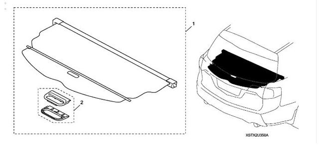 8U35STX220A - Interior: Cargo Area Cover *MEDIUM GRAY for Acura: MDX Image