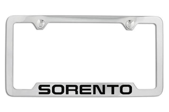 UR010AY100BL - Exterior: License Plate Frame, Lower Logo (SORENTO) for Kia: K5, Rio, Sorento Image