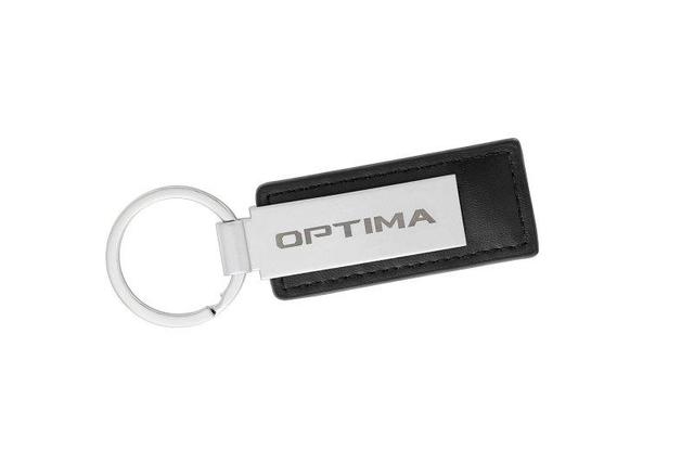 UQ016AY744 - Keychain: Key Chain - Black Leather Optima for Kia: K5, Niro, Niro EV, Optima, Rio, Seltos Image