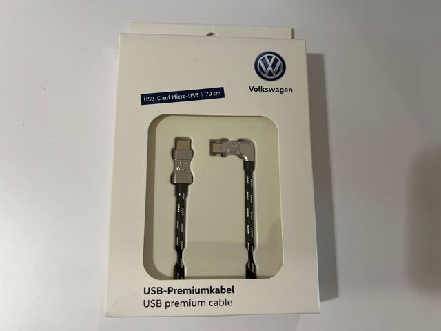 51446BA - Audio/Video: 2020-2025 Volkswagen - Media Cable - USB-C To Micro USB for Volkswagen: Arteon, Atlas, GTI, ID. Buzz, ID.4, Jetta, Taos, Tiguan Image