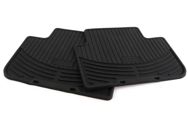 82110305176 - Interior: All Weather Rubber Floor Mats - Rear - Black for BMW Image