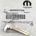 68200221AA - : Jeep Grand Cherokee Blank Key (68200221AA) for Chrysler: 200, 300 | Dodge: Challenger, Charger, Dart, Durango, Journey, Viper | Jeep: Cherokee, Grand Cherokee, Grand Cherokee WK | Ram: 1500, 1500 Classic, 2500, 3500 | SRT: Viper Image