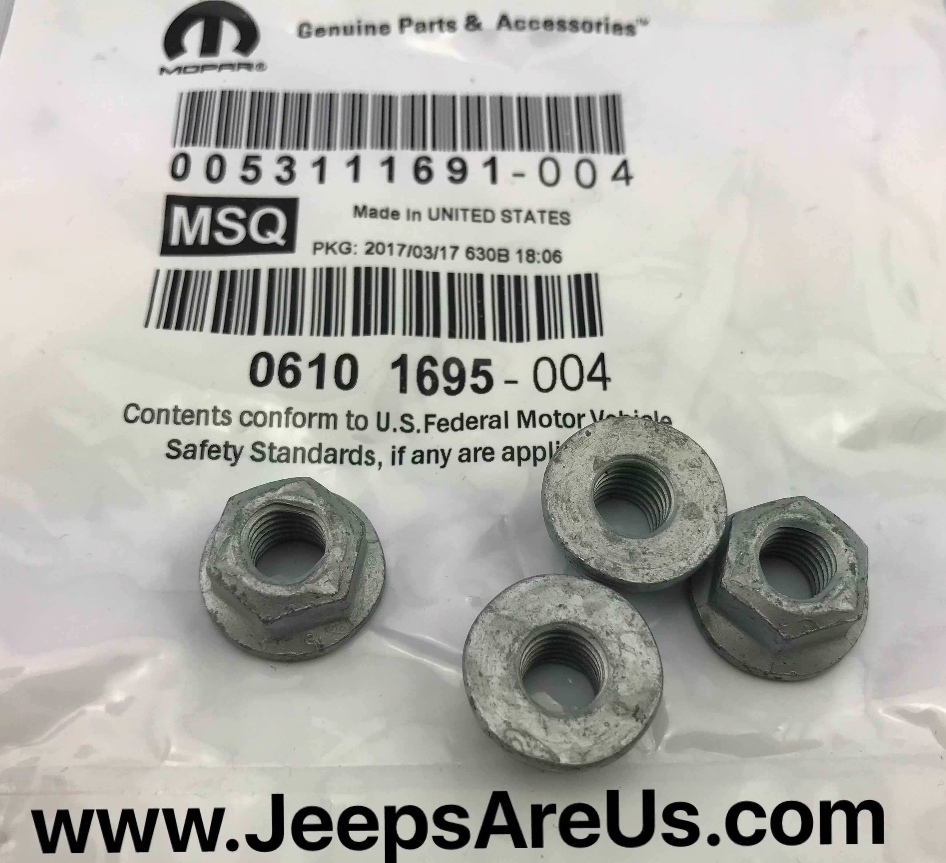 6101695 - : Hex Flange Lock Nut for Chrysler: 300, 300M, Aspen, Concorde, Pacifica, PT Cruiser, Town &amp; Country | Dodge: Challenger, Charger, Dakota, Dart, Durango, Grand Caravan, Intrepid, Magnum, Neon, Ram 1500, Ram 2500, Ram 3500, Viper | Jeep: Cherokee, Commander, Grand Cherokee, Liberty, Wrangler | Ram: 2500, 3500, Dakota | SRT: Viper Image