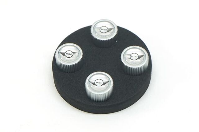 36110429651 - Wheels: Valve Stem Caps - Mini Logo for Mini: Cooper, Cooper Clubman, Cooper Countryman, Cooper Paceman Image
