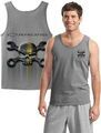 CW10084 - Unclassified: Sports Grey Tank Top w/ Mr.Crosswrench Yellow Racing Stripes for GM Image