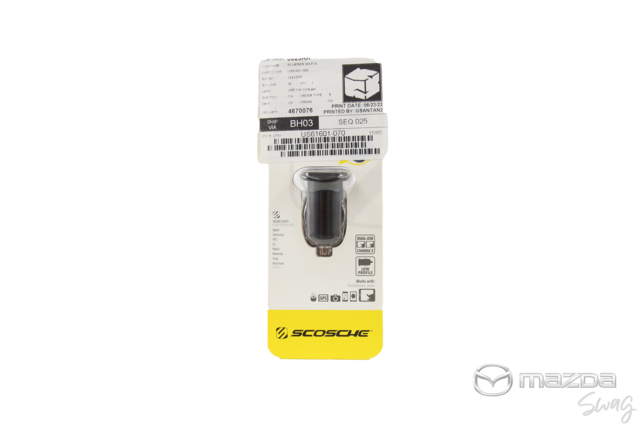 C9N1V7450 - Electronics: Scosche USB Car Charger for Mazda: 3, 6, CX-3, CX-30, CX-5, CX-50, CX-70, CX-9, CX-90, MX-30 EV, MX-5 Miata Image