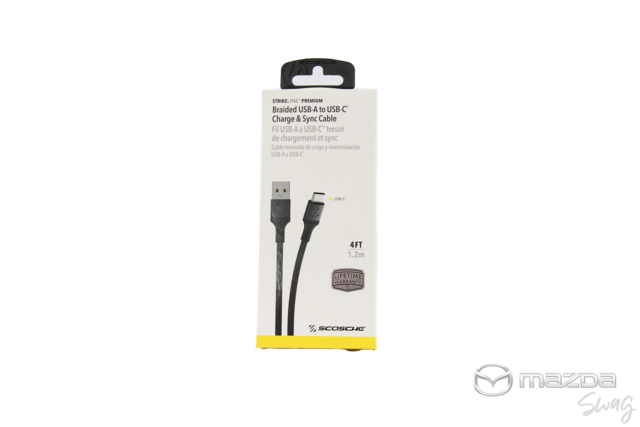 C9N2V7460 - Electronics: Scosche USB-C Charging Cable for Mazda: 3, 6, CX-3, CX-30, CX-5, CX-50, CX-70, CX-9, CX-90, MX-30 EV, MX-5 Miata Image