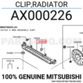 AX000226 - Cooling System: Upper Bracket Clip for Mitsubishi Image