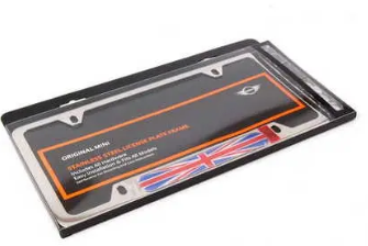 82120306810 - Exterior: License Plate Frame - Union Jack - Polished for Mini Image