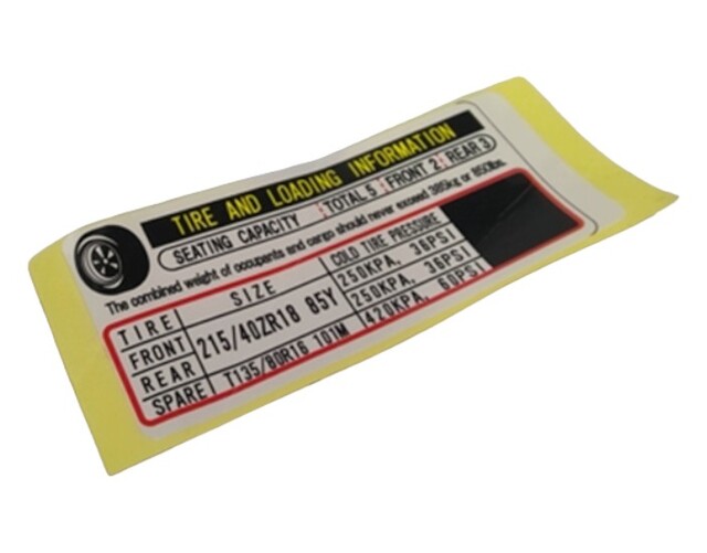 42762XVJ000 - : Placard Specificatin for Honda Image