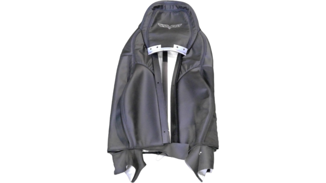 19250575 - : Ebony Passenger Seat Back Coverr with Hydro Blue Stitching for GM Image