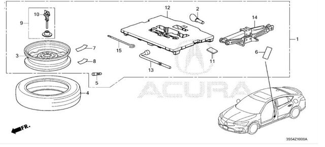 64213S5A00 - Wheels: Temporary Wheel Kit for Acura Image