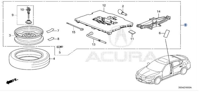 64213S5A10 - Wheels: Temporary Wheel Kit (A-Spec) for Acura Image